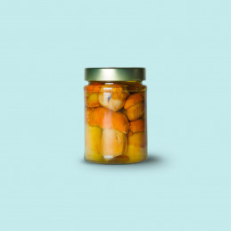 Retro di un vasetto di Funghi Porcini interi 280G Piemont Fungo